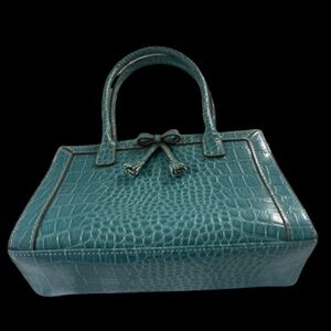 Vintage Liz Claiborne Teal alligator print mini purse